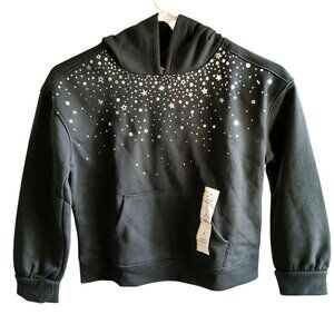 Cat & Jack Ribbed cuffs and hem  Starry Night Hoodie Sweatshirt S (6/7) Black